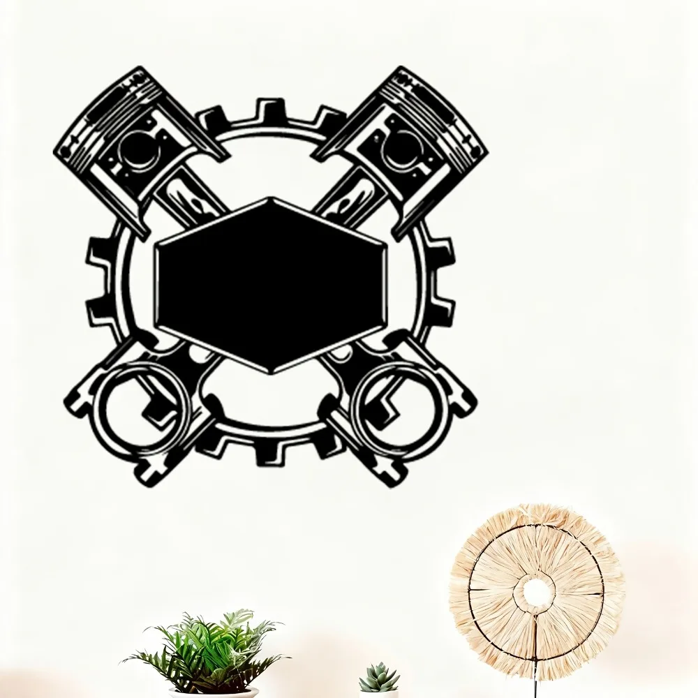 Modern Piston Industrial Metal Wall Art, Gear Design Iron Decor, Ideal Christmas New Year Gift for Hobbyists