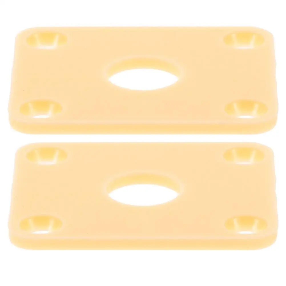 2 Pcs Electric Guitar Jack Cover Parts Bass Neck Plate Component Black Input Yellow Output Control Jackplate
