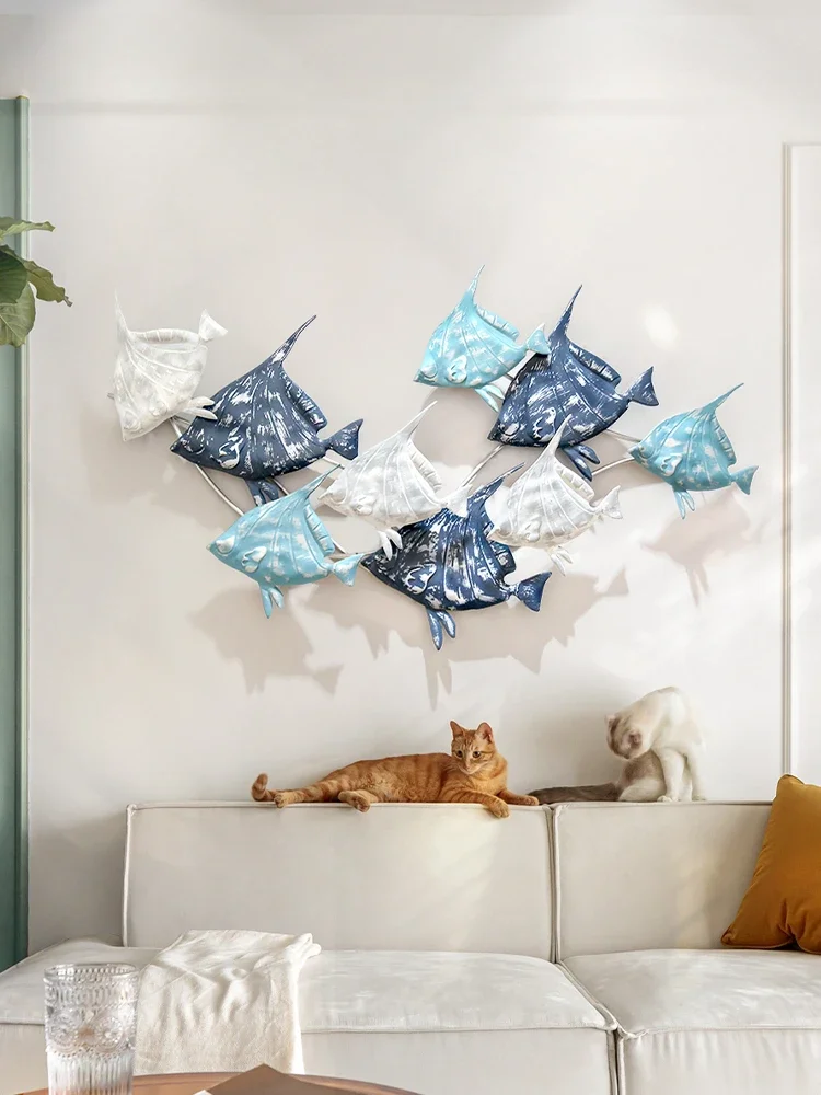 Mediterranean Style Wall Decorations Children's Room Creative Iron Wall Decoration Wall Pendant Fish