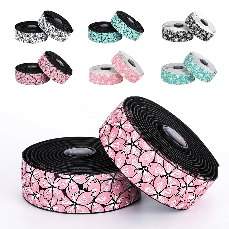 

Sakura Pattern Bike Bar Tape Soft Bicycle Handlebar Cover Strap Road Gravel Cycling Handles Bar Grip Tapes Bicycle Accessories