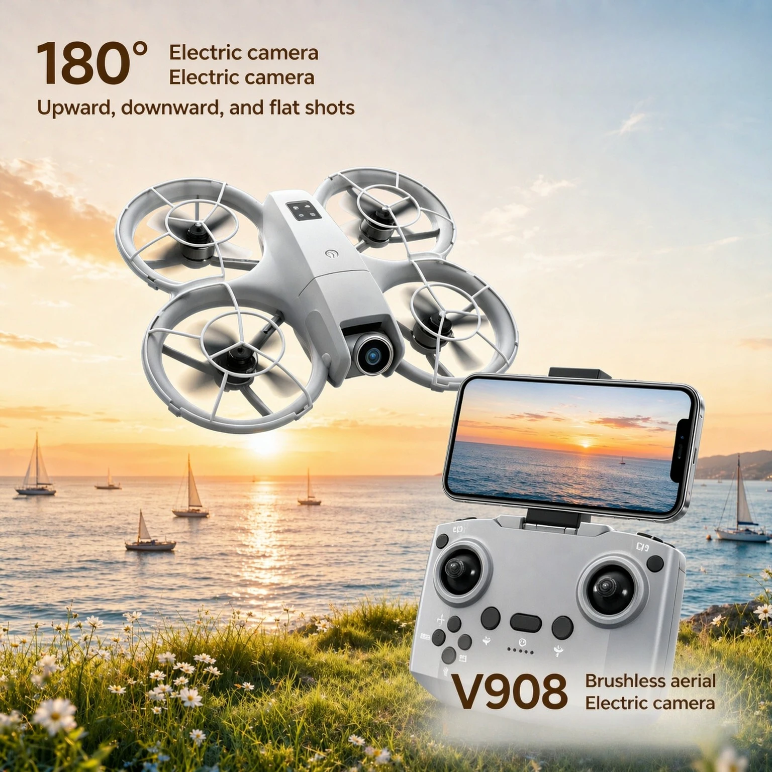 v908-折りたたみ式gpsドローン、8kデュアルカメラ、5g-wifi、fpv、ブラシレスモーター、光学フロー、rc対応、空撮用クアッドコプター