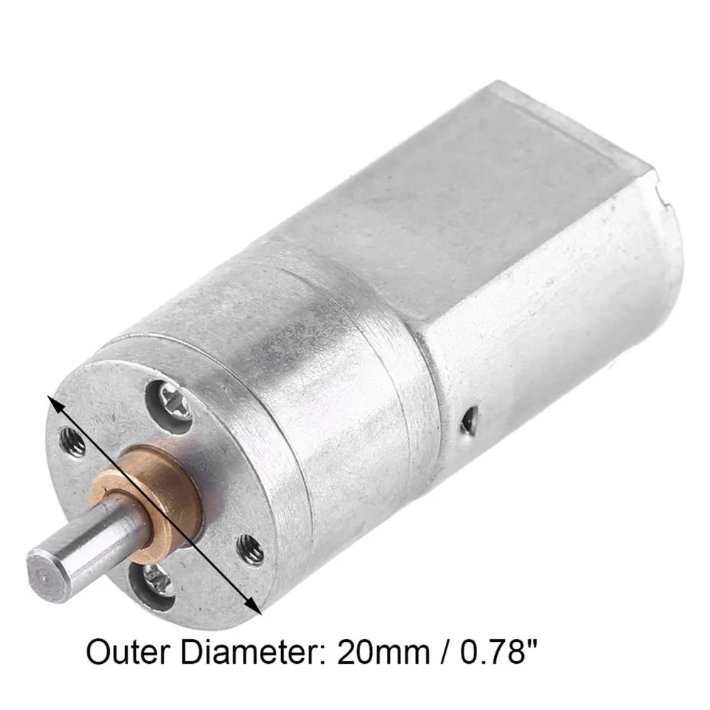 Universal 12V DC Gear Reduction Motor 20mm Diameter 200RPM DC Gear Motor 15RPM 100RPM High Torque Motor For DIY Projects