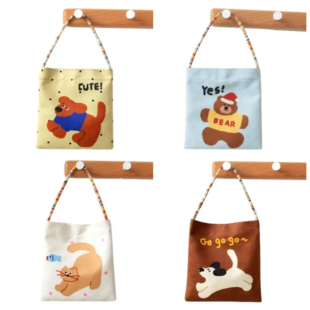 

Practical Animal Pattern Cartoon Tote Bag Portable Cute Casual Handbag Lightweight Eco-Friendly Mobile Phone Bag Travel