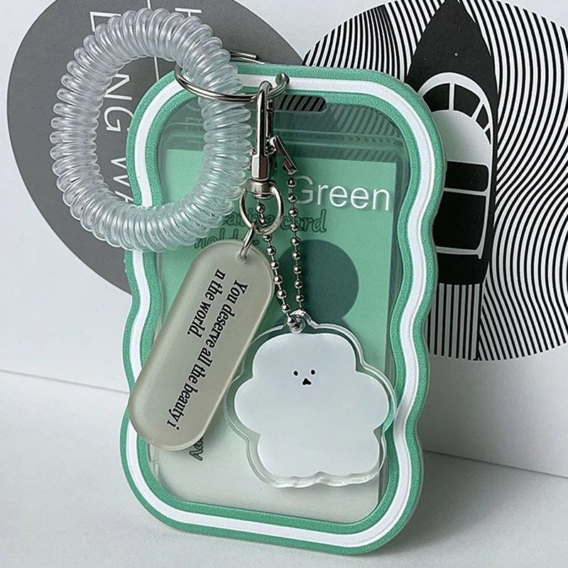 Ins Style Photocard Holder Transparent Card Holder Keychain Photo Sleeves Bus Card Student Card Case Photo Protector