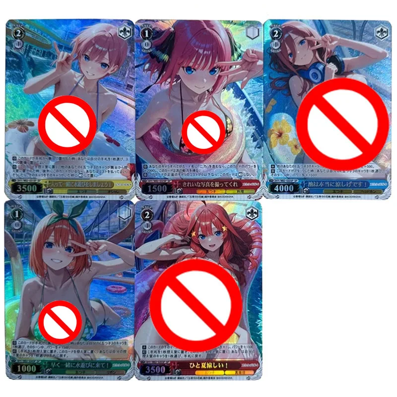 

5 шт./компл. квинтэссенция квинтуплетов Nakano Ichika DIY самодельная цветная флэш-карта аниме игра коллекционная карта подарочная игрушка 63*88 мм