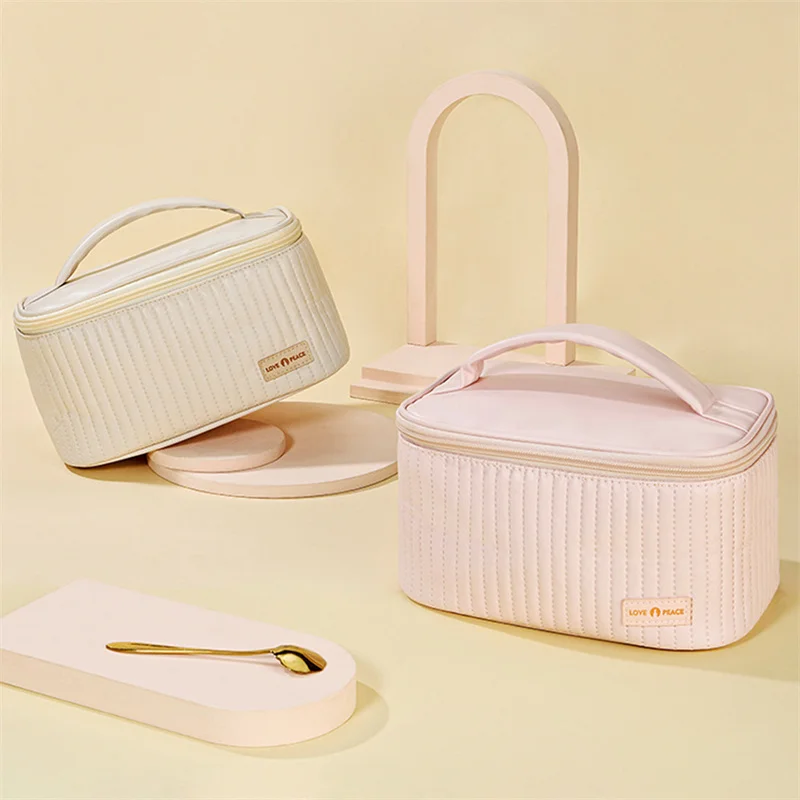Waterproof and moisture-proof large capacity makeup bag Portable Portable toiletry bag with large opening Travel makeup storage