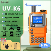 Quansheng UV-K6 Walkie Talkie 5W Orange AM UV-K58 Type-C UHF VHF 50-600MHz Full Band DTMF Wireless Frequency NOAA Two Way Radio