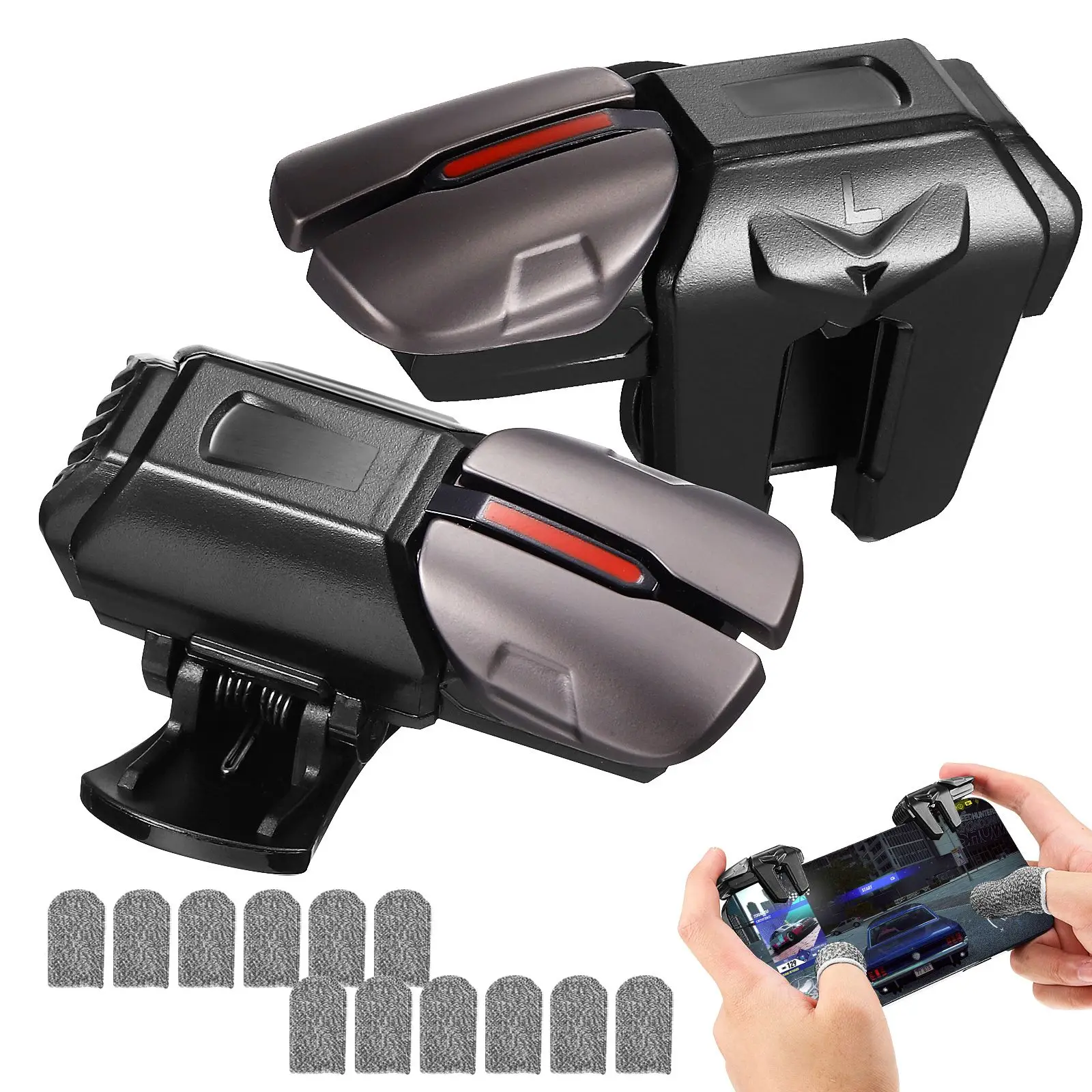 

6 Pairs Silver Fiber Finger Sleeves for Mobile Game Controller Long Use Time Comfortable Fit Stable Secure Soft Silicone