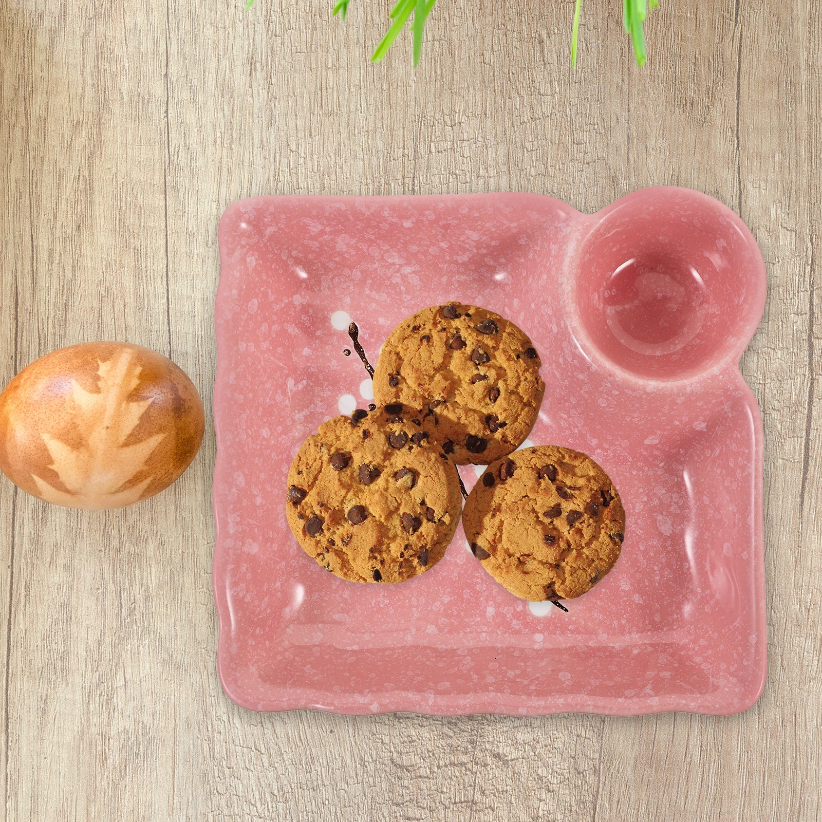 

Plastic Tabletop Creative Pink Sauce Dish Dipping Bowl Seasoning Plate for Home Catering Restaurants Serving Condiments