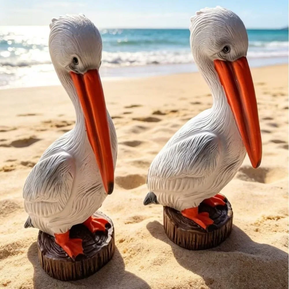 Pelican Ornament Resin Craft Beach Yard Decoration Creative Home Desktop Display Figurine For Indoor Outdoor Scene