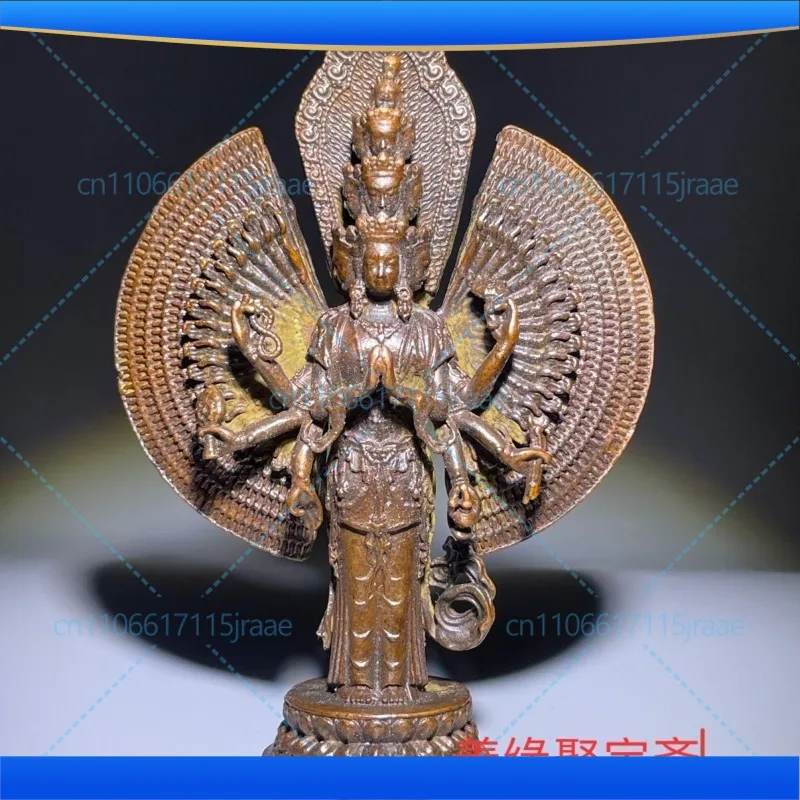 For Thousand-handed Guanyin Tibetan imitation purple bronze statue Guanyin Bodhisattva offering small ornament model