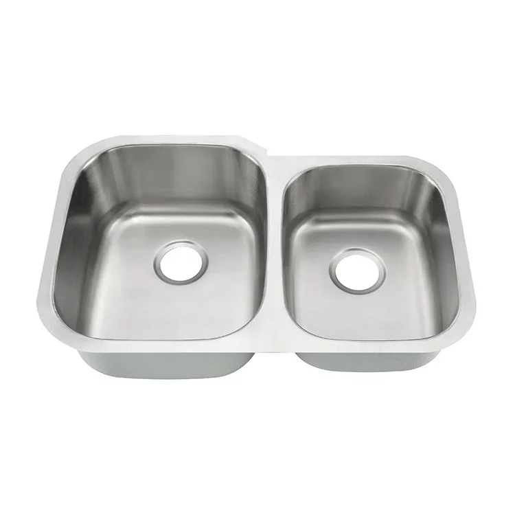 Sink Factory 32 Inch 18 Gauge Undermount 40/60 Stainless Steel Kitchen Sink Double Bowl