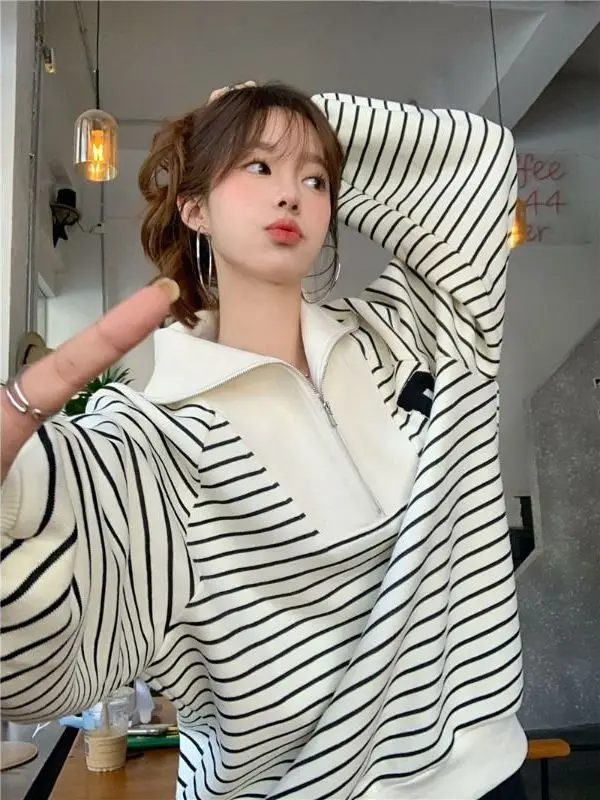 

plus Size 300 Pou Women's Ne Sweatirt Spring Loose Fit Versatile Korean Sle Casual Breathable Long Sve irt