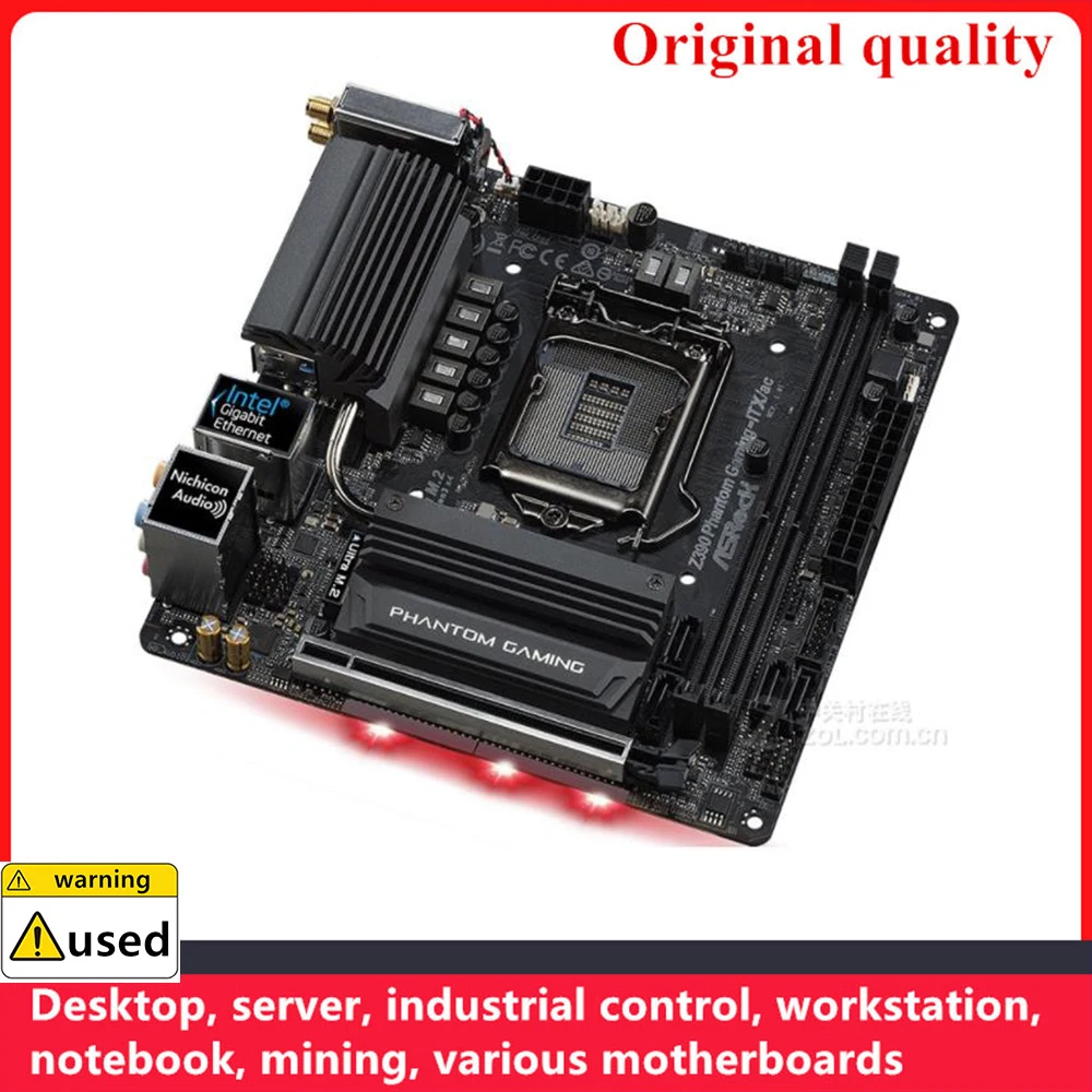 Imagem -02 - Mini Motherboards Usado para Desktop Mainboard Phantom Gaming Itx ac Lga 1151 Desktop Asrock-z390