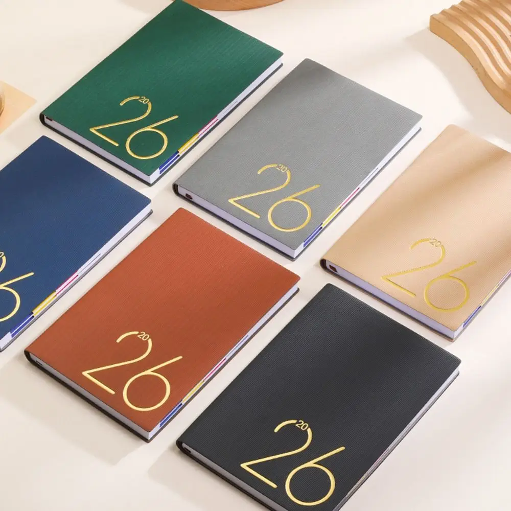 English 2026 Schedule Planner Notepad Wear-resistant Bookmark A5 Agenda Planning Notebook Thick Paper 12 Months