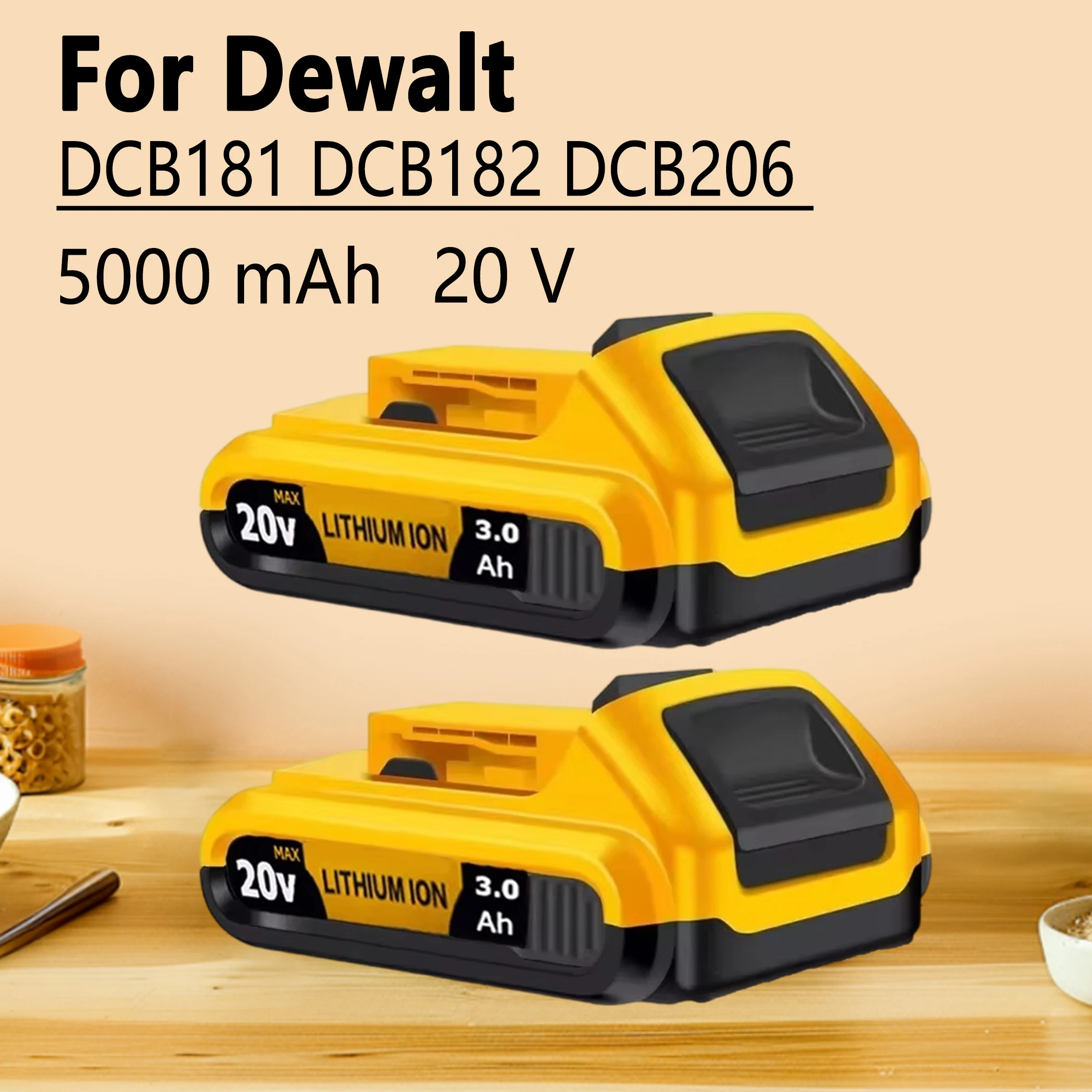 20V 3Ah DCB203 Battery for DeWalt 18v 20V Max Lithium Ion Battery DCB206 DCB205 DCB204 DCB182 Power 