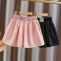 Girls Short Pants Kids Wide Leg Shorts Teenagers Loose Trousers 2024 Summer 4 To 14 Yrs Children's Candy Color Clothing Casual