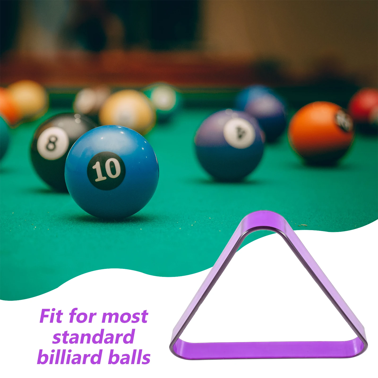 

Colorful 2 1 4inch Purple Pool Balls Rack Large Size Triangle Frame for Room Billiards Club Suitable St Balls PC