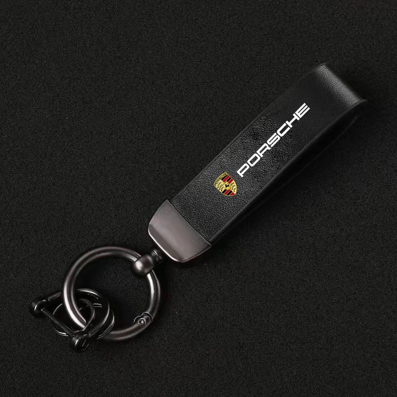 รถหนังพวงกุญแจ Key CHAIN ผู้ชายของขวัญสําหรับ Porsche Panamera Spyder Carrera Macan Boxster Cayman Cayenne 911 970 981 991