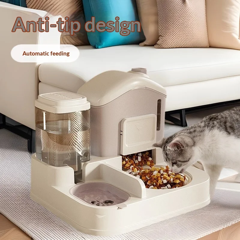 

Cat Bowl Puppy Food Bowl Snow House Automatic Feeding and Drinking Device Integrated Anti-Tip Cat Pet Supplies Dog Accessories