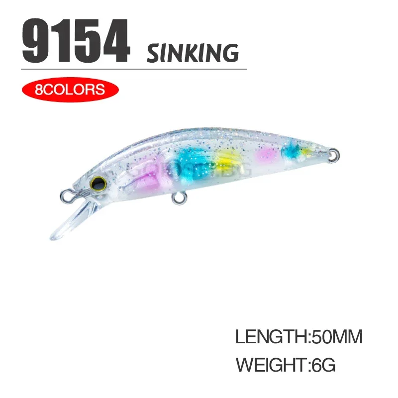 NEW Minnow 5cm 6g Fishing Lures Deep Diving Lure Swimbait Ice Fish Crankbait Whopper Sink Bass Bait Japan Tackle Pesca