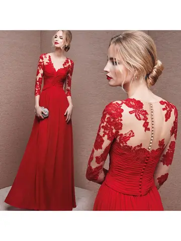 Toast Dress 2025 Autumn New Fashionable Elegant Long Sleeve Red Bridal Wedding Dress Long Style Banquet Evening Dress Female