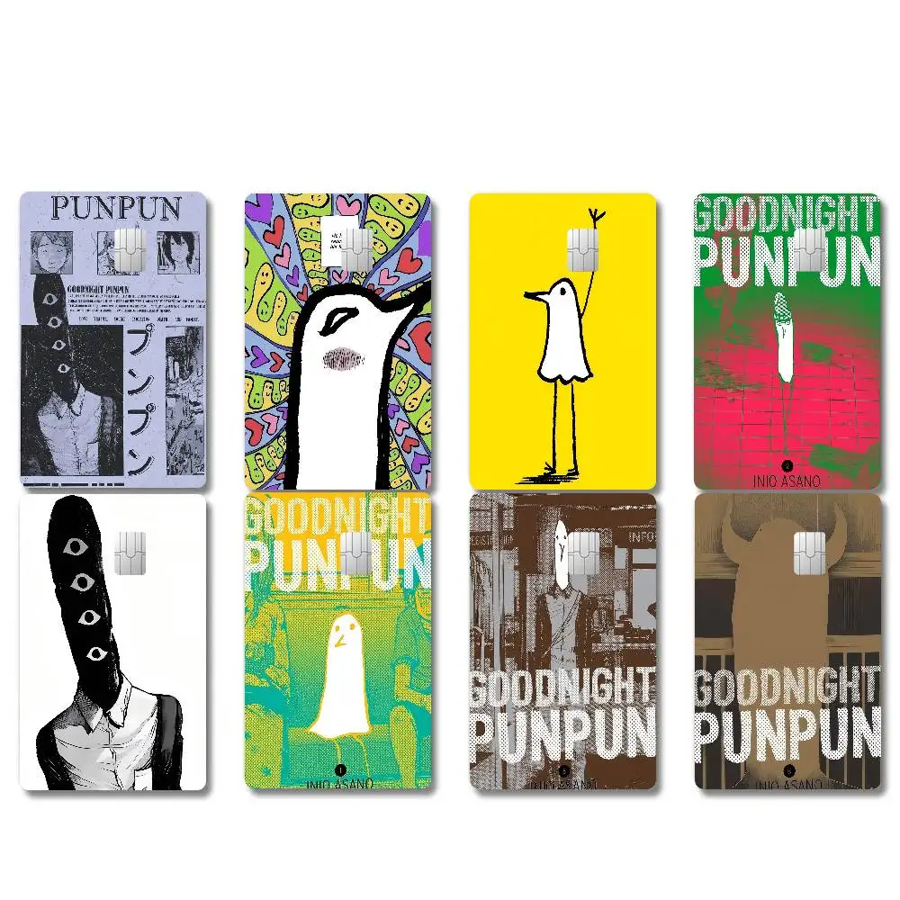 O-Oyasumi Punpun Manga Anime Cartoon 1 Set Of 4 Pcs Bear Skin Sticker Film Tape Case For Big Credit Debit Card Front Side