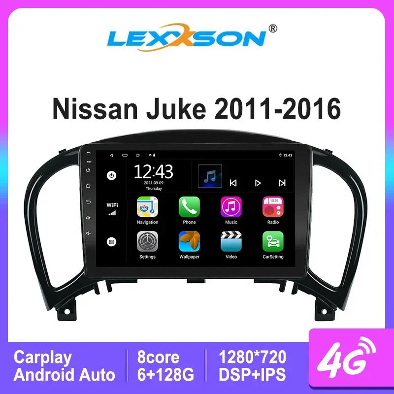 

LEXXSON S8 For Nissan Juke 2011-2016 Car Radio Multimedia Video Navi GPS 1280*720 DSP Din Android Auto CarPlay BT 5.0 USB Player