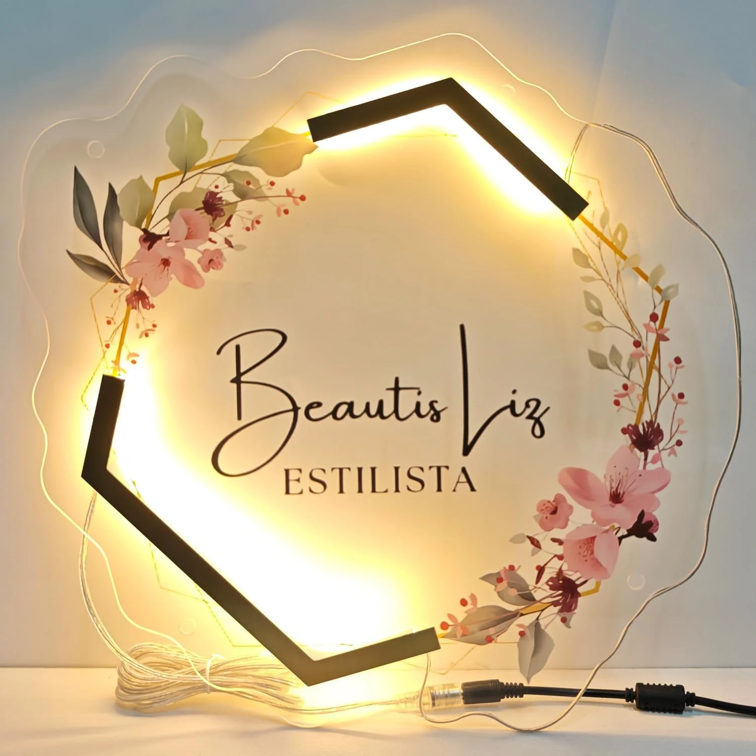 Custom LED Acrylic Signs Business Logo Beauty Nails Salon Hair Studio Sign 3D Backlit LED Neon Light Acrylic Sign Drop Shipping