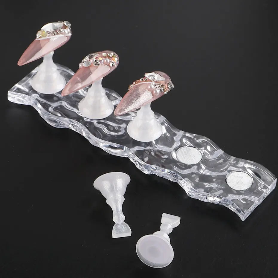 Soporte magnético para uñas + 5 uds., soporte para exhibición de práctica de manicura, herramientas de exhibición de puntas de uñas de esmalte de Gel para entrenamiento de uñas, 1 Uds.