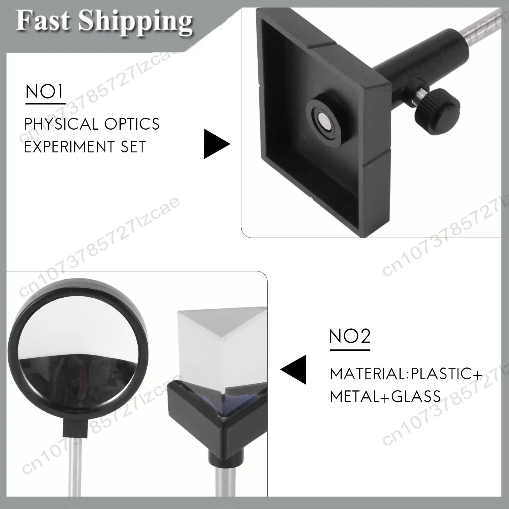 

-A99Z Physical Optics Experiment Set Convex Lens Concave Lens Triangular Prism Plane Mirror Convex Mirror Optical Lens