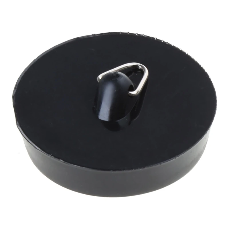 Tub Stopper Silicone Drain Plug Hair Stopper Flat Suction Cover for Kitchen Bathroom and Laundry Accessories Black - Image 3