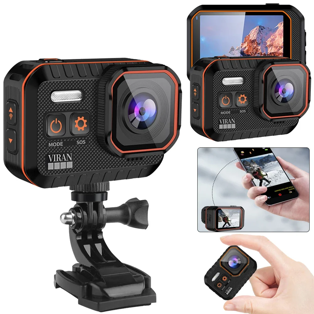 

4K WiFi Anti-shake Action Camera with Remote Control Waterproof Sport Camera 2Inch IPS Screen 170° Wide Angle Drive Recorder