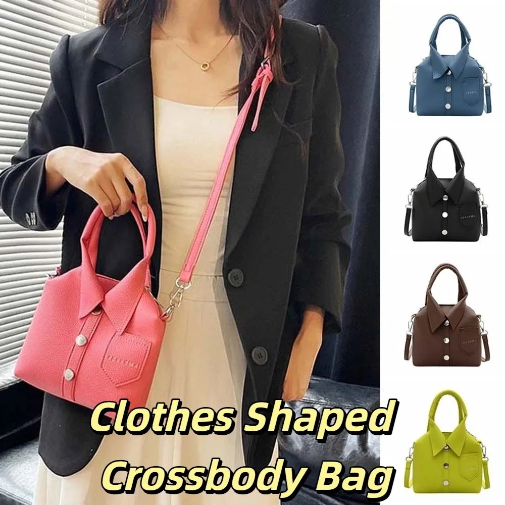 

Elegant Clothes Shaped Crossbody Bag PU Leather Korean Style Square Compact Shoulder Bag Shirt Shaped Creative Women Handbag
