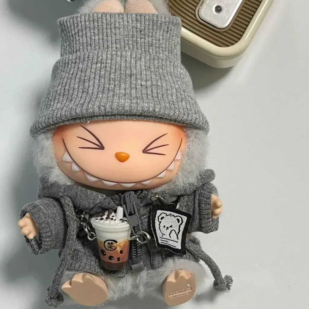 Giacca in felpa sportiva per labubu v1/v2/v3 Felpa con cappuccio casual Vestiti per bambole Abiti adorabili Accessori per bambole