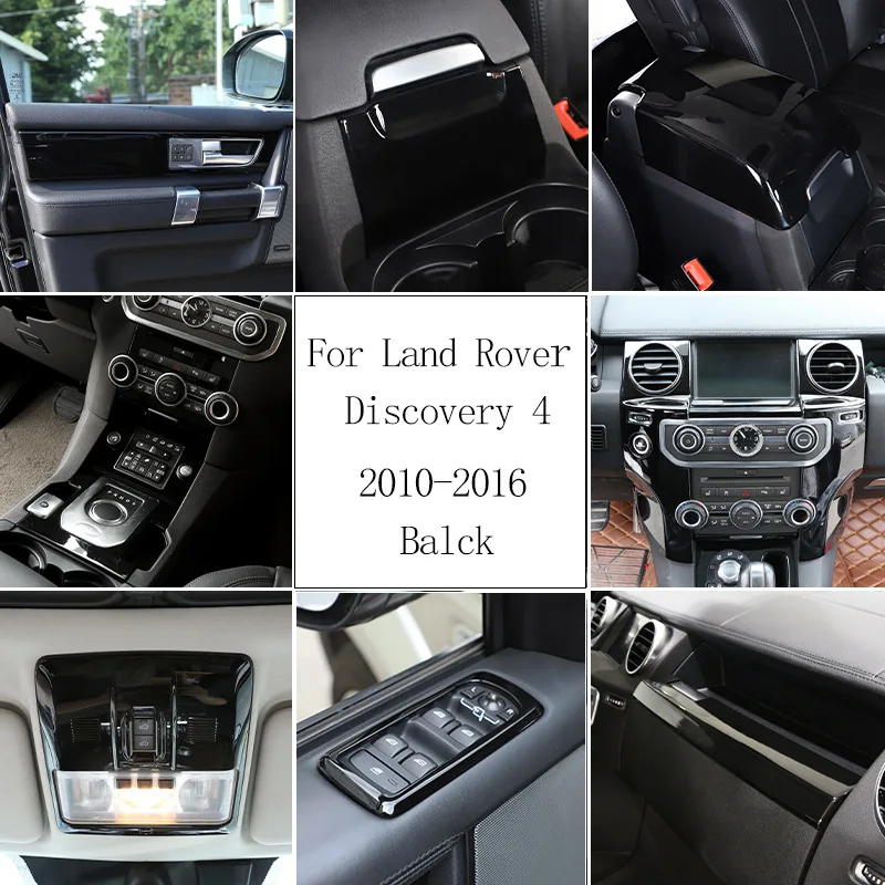 ABS nero lucido per Land Rover Discovery 4 LR4 2010-2016 Car Styling pannello interno decorazione copertura adesivi accessori