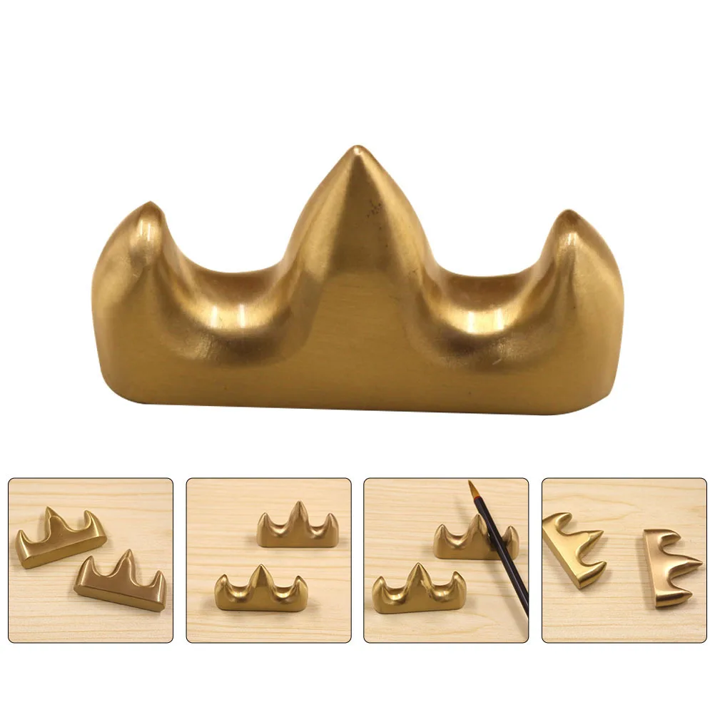 

1Pcs Brass Calligraphy Pen Holder Practical Brush Pen Rest Durable for Writing Brush Calligraphy Painting Study Room Ornament