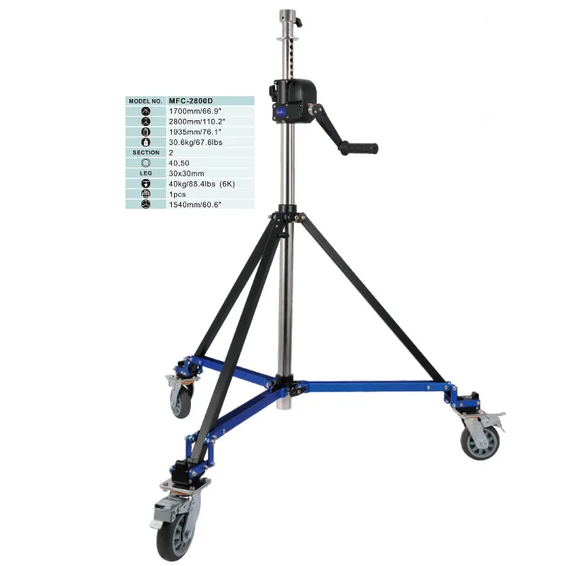 Heavy  Light Stand Load 40KG Tripod With Wheels for Film TV Radio Broadcasting Studio Video Photography Supporting Equipment - view 6