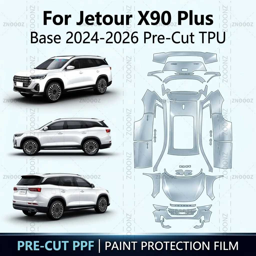 For Jetour X90 Plus Base 2024-2026 Pre-Cut TPU PPF Paint Protection Self Healing Full Vehicle Glossy Clear Matte Black