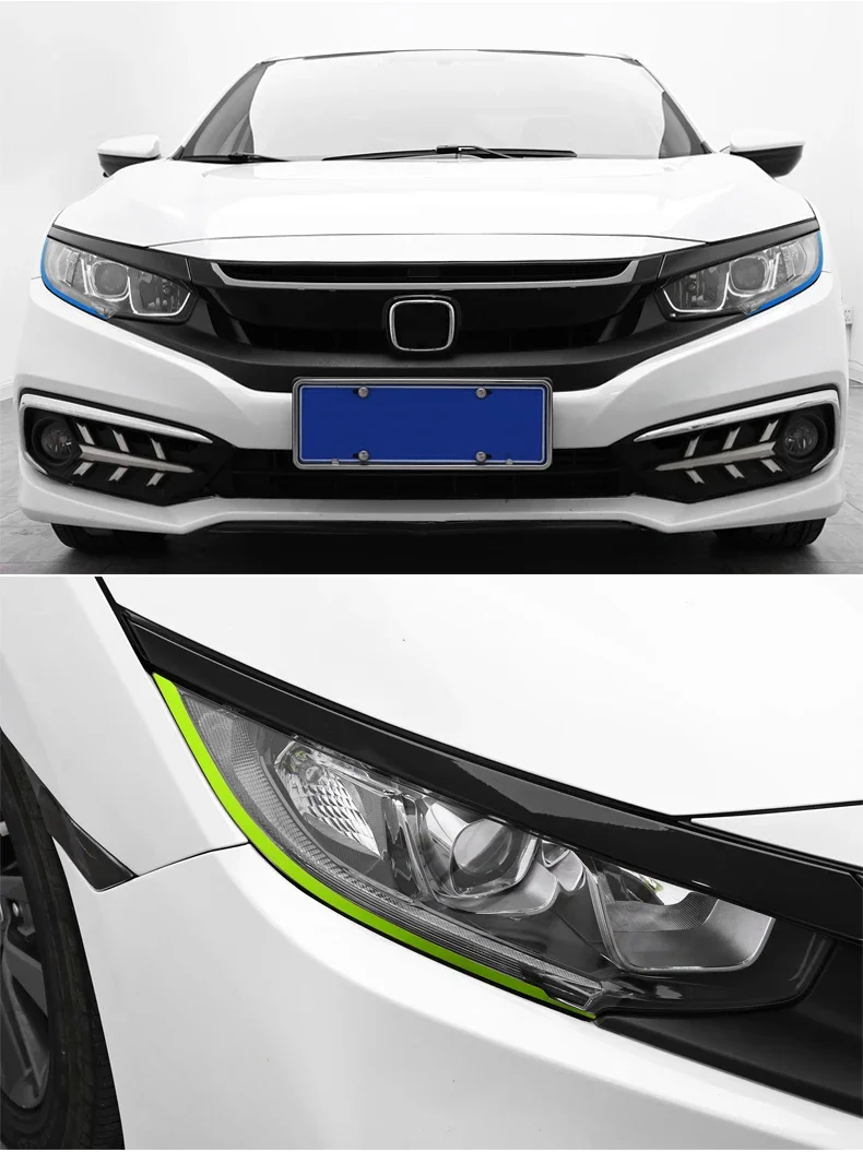 Scheinwerfer-Augenbrauen-Sportstreifen Farbwechselfolie für Honda Civic 10. Generation 2016-2020 2021 zum Schutz der Karosserie und als Dekorationszubehör – Detail 6
