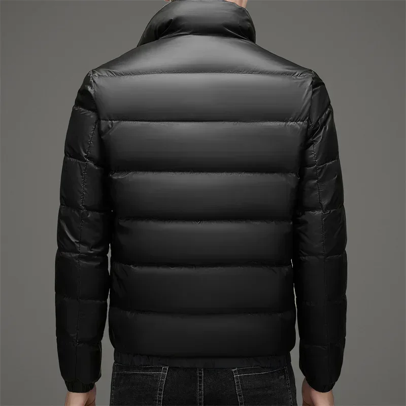 Stand Collar Down Jacket Men's Winter Jacket New Thin Short White Duck Down Men's Coat Clothing