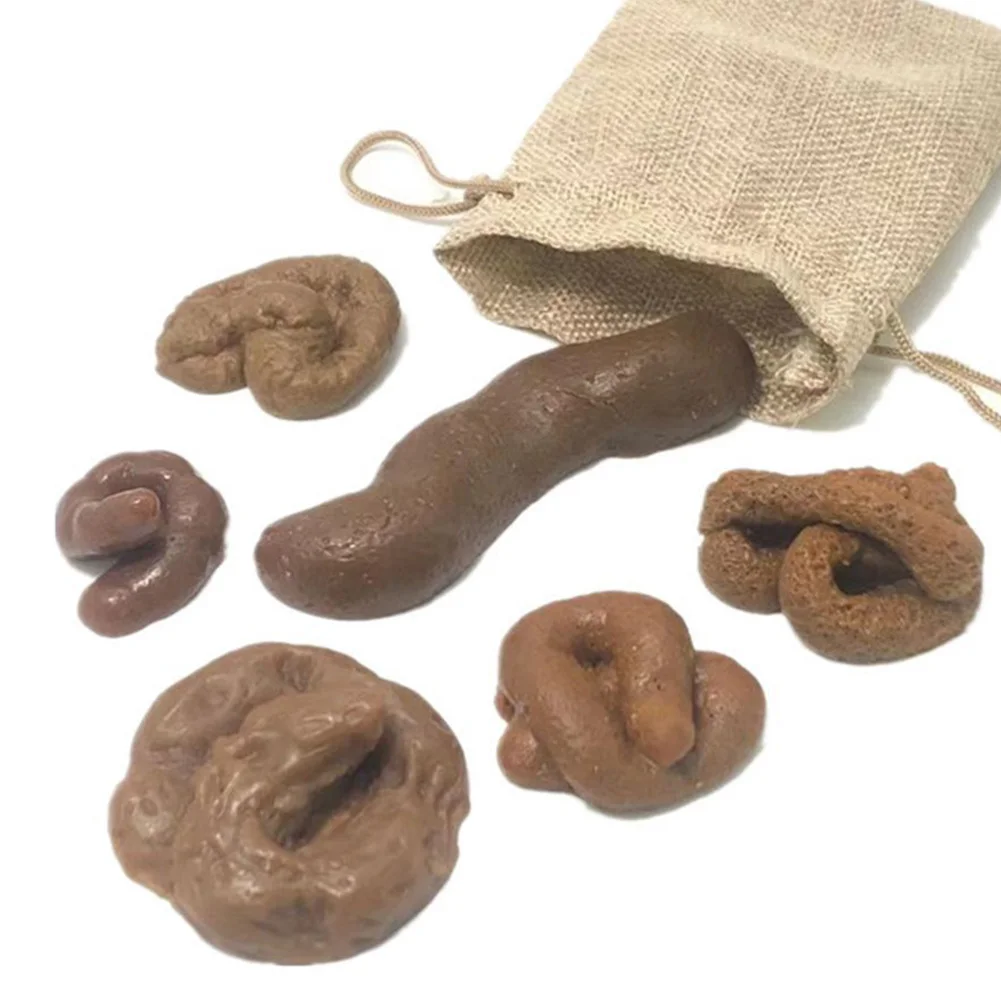 Jouets de Simulation de merde, 6 pièces/ensemble, farces de merde, jouet amusant, faux feuilles de merde, cadeau Gag, différentes formes pour le poisson d'avril