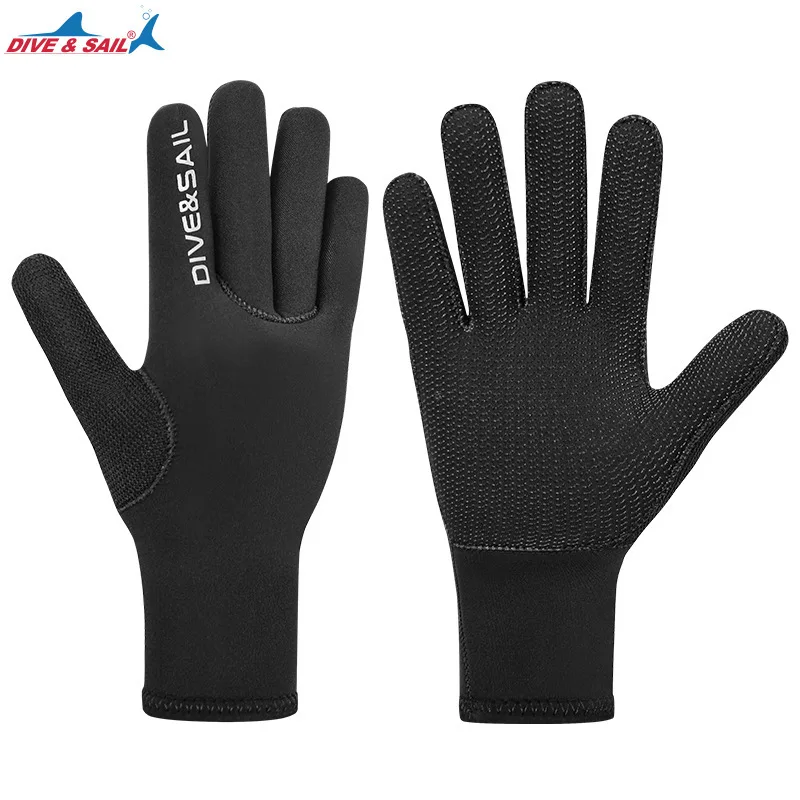 Dive & sail new 3mm diving gloves anti slip wear resistant winter swimming rescue gloves fishing surfing diving equipment
