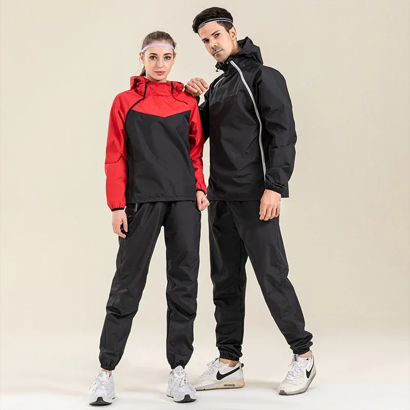 Sauna Suit Unisex Gym Clothing Set Men Full Body Sweating Sportswear Women Boxing Training Running Fitness Weight Loss Tracksuit