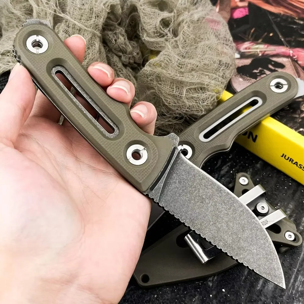 Fixed Blade Outdoor Survival Knife with Sheath, Premium Steel Blade, Ergonomic ABS Handle, Utility Cutting Tool for Camping