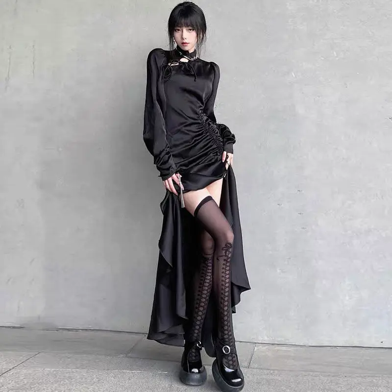 Chinese Modified Cheongsam Design Niche and Dark High-end Celebrity Retro Dress for Women