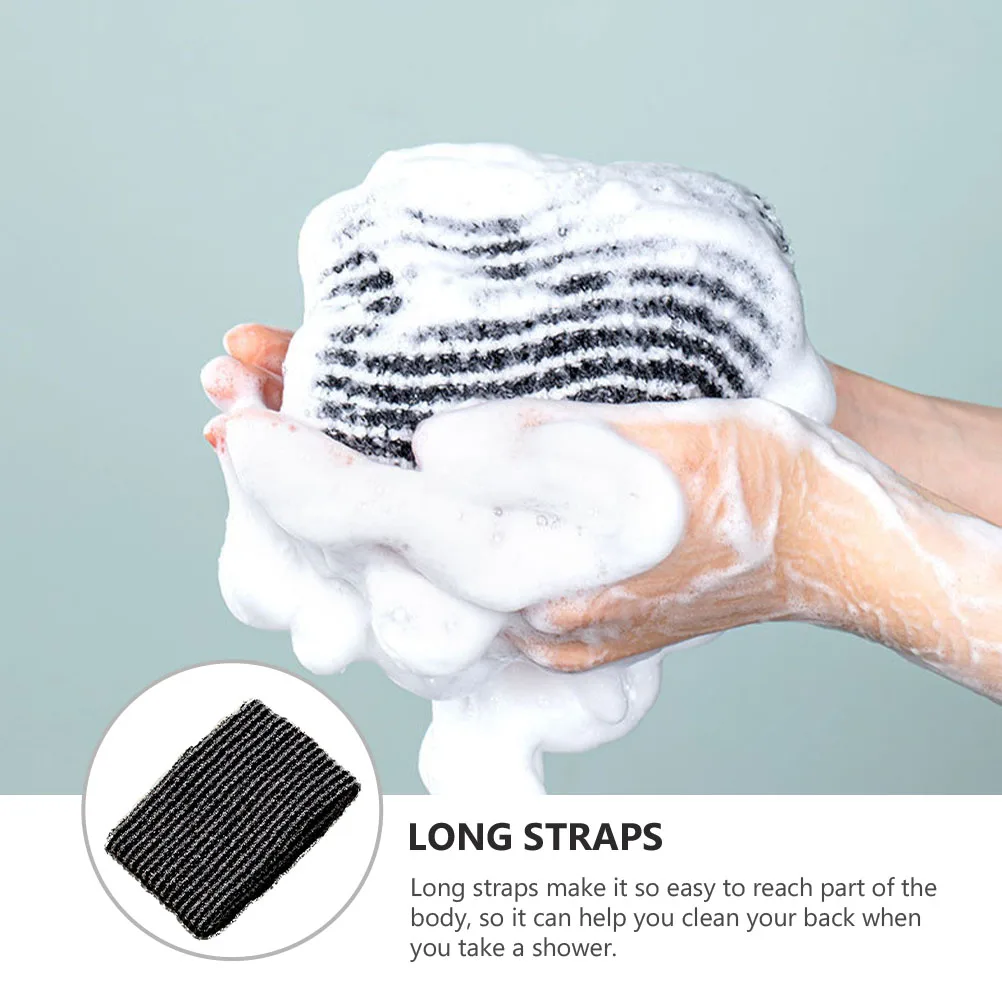 

Exfoliating Back Scrubber Shower Cloth Premium Nylon Bath Towel Long Straps Body Brush Comfortable Durable Lightweight Travel