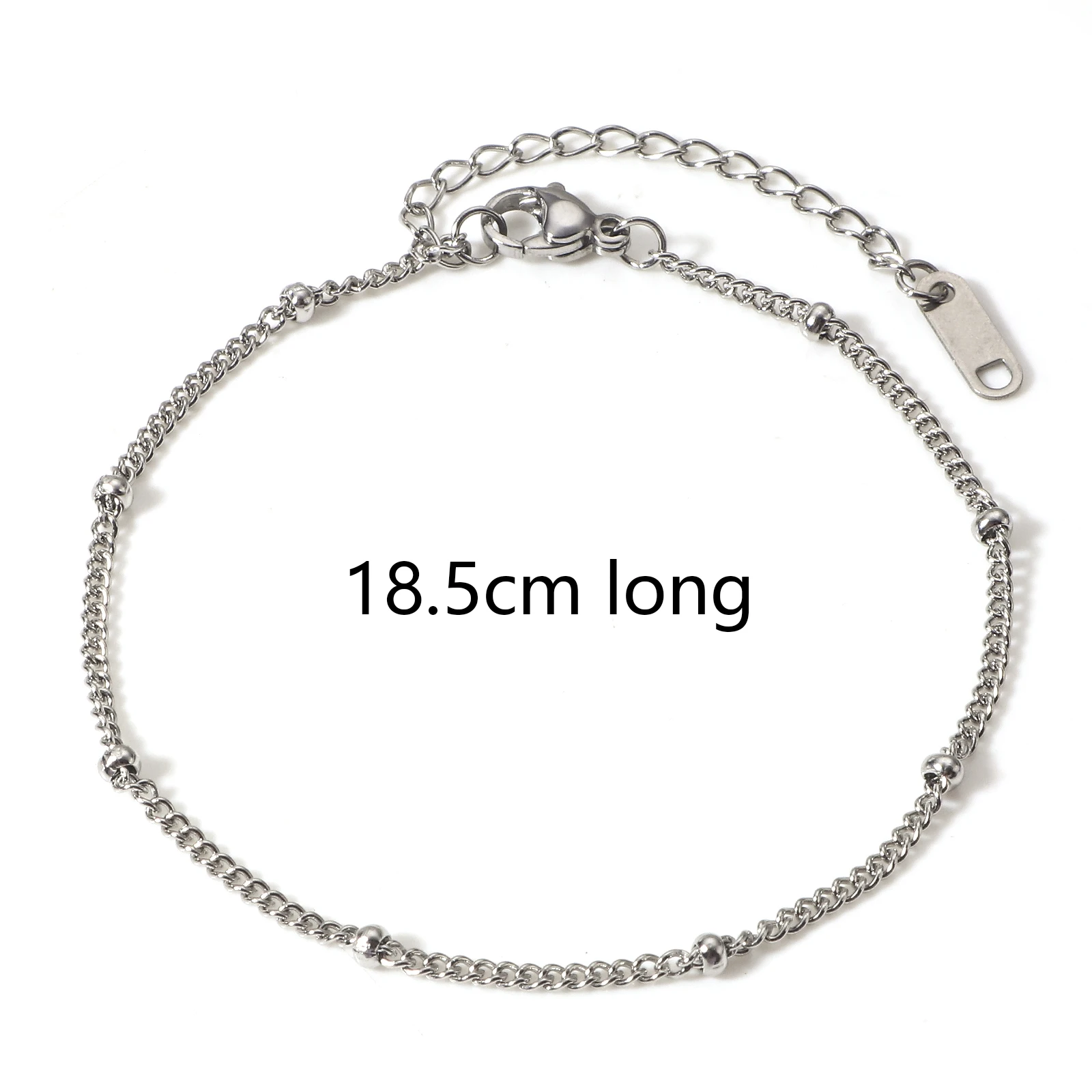 1 Piece Classic 304 Stainless Steel Curb Link Chain Bracelets For Women Jewelry Silver Color Bracelet Gift  18.5cm(7 2/8