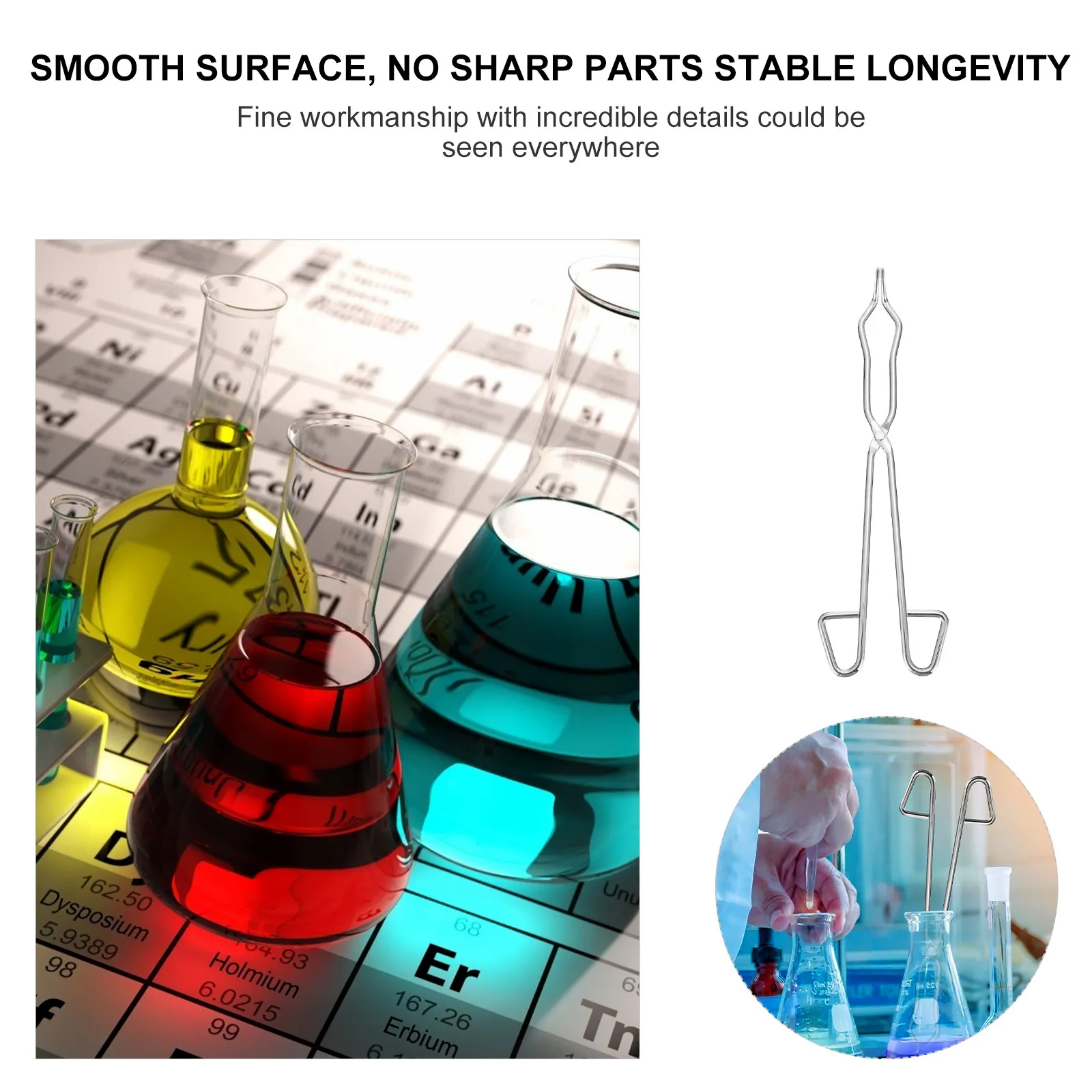 

1 шт. Зажим для тиглей из нержавеющей стали, 350 мм, серебристый, лабораторные щипцы для тиглей для научных экспериментов и использования в классах