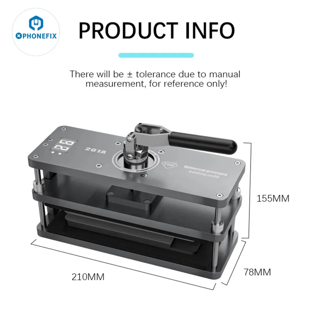 TBK-201A Screen Pressure Rotating Pressure Holding Mold Digital Display Phone Screen Back Cover Pressing Rotary Repair Fixture